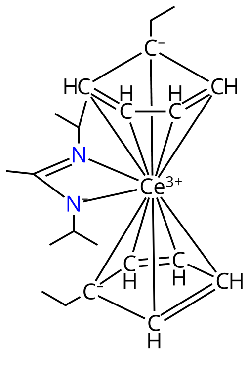 Bis(isopropylcyclopentadienyl)cerium (N,N’-di-isopropylacetamidinate) Chemical Structure